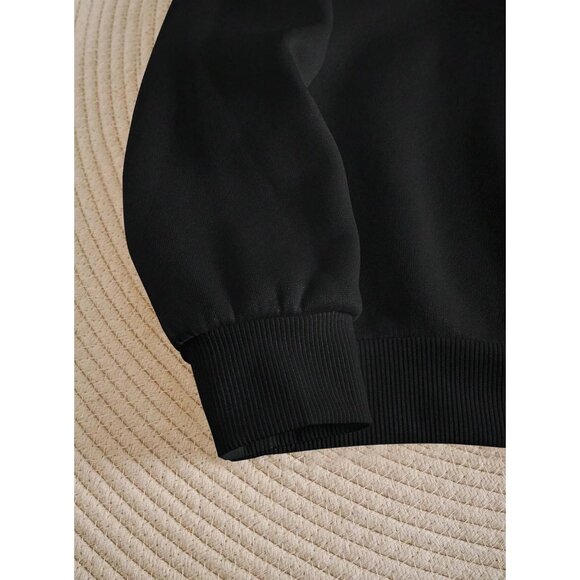 ⚡Women Black New York Imported Graphic Crewneck Long Sleeve Pullover Sweatshirt - Picture 3 of 5